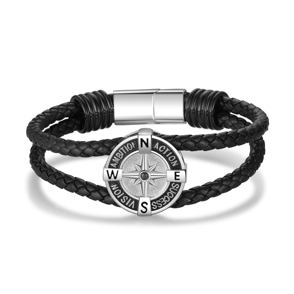 Custom Compass Photo Bracelet