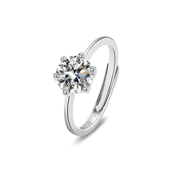 925 Sterling Silver Moissanite Ring