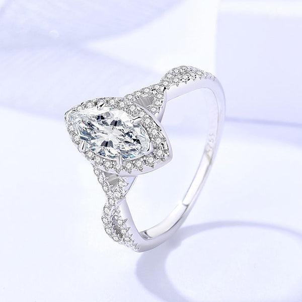 925 Sterling Silver Moissanite Ring