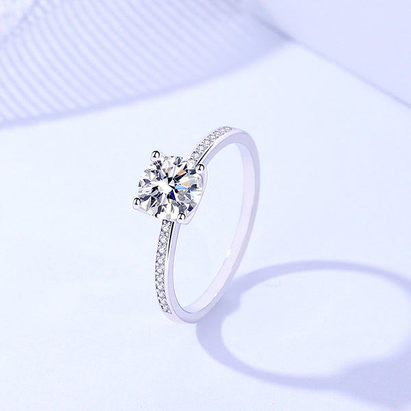 925 Sterling Silver Moissanite Ring