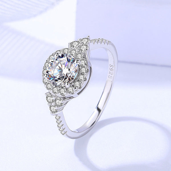 925 Sterling Silver Moissanite Ring