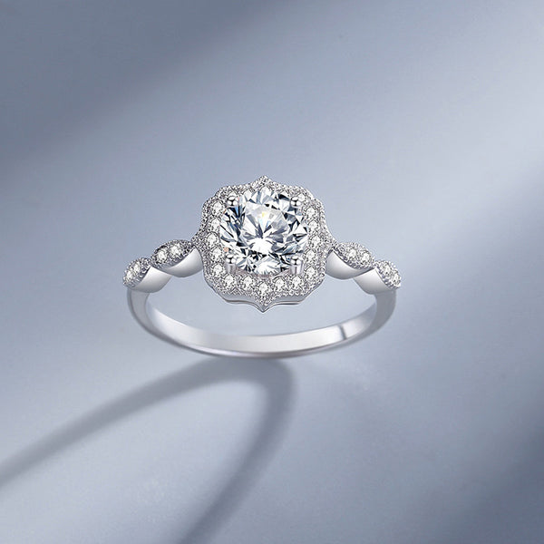 925 Sterling Silver Moissanite Ring