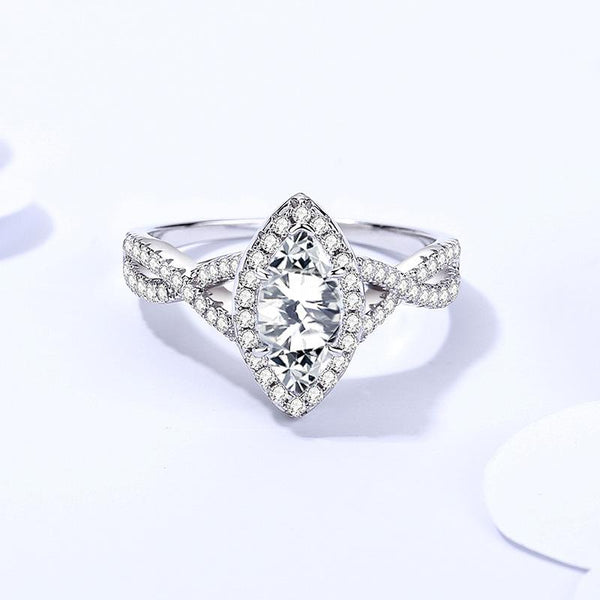 925 Sterling Silver Moissanite Ring