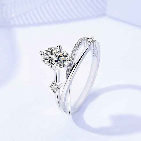 925 Sterling Silver Moissanite Ring