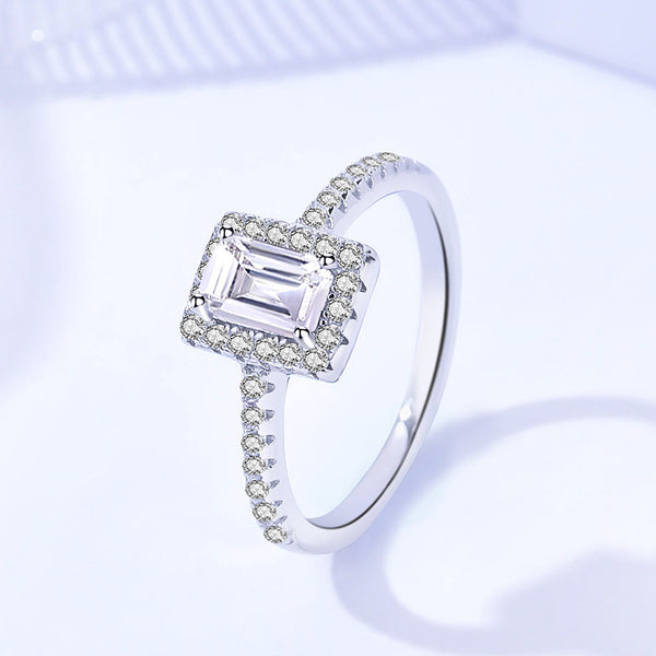 925 Sterling Silver Moissanite Ring