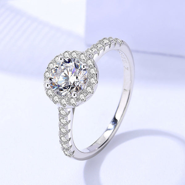 925 Sterling Silver Moissanite Ring