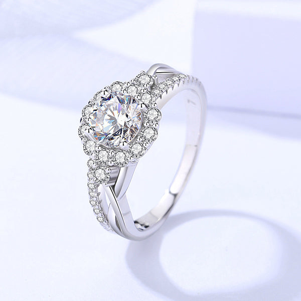 925 Sterling Silver Moissanite Ring