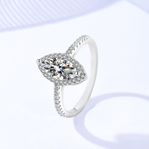 925 Sterling Silver Moissanite Ring