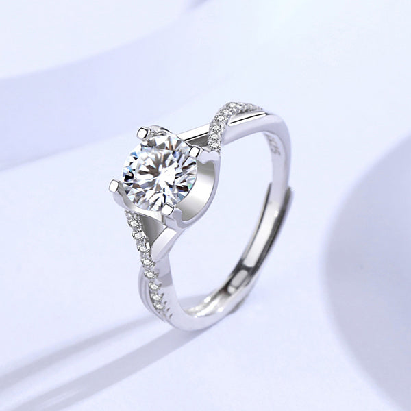 925 Sterling Silver Moissanite Ring