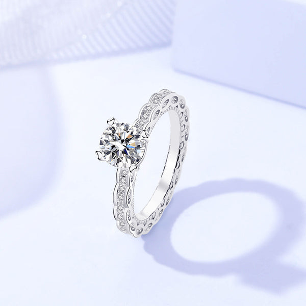 925 Sterling Silver Moissanite Ring