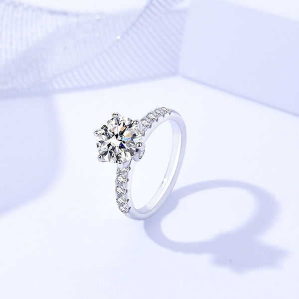 925 Sterling Silver Moissanite Ring