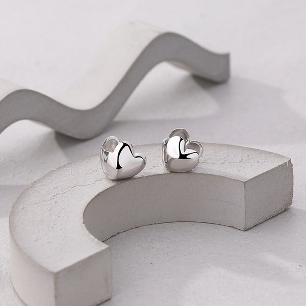 925 Sterling Silver Heart Shaped Earrings