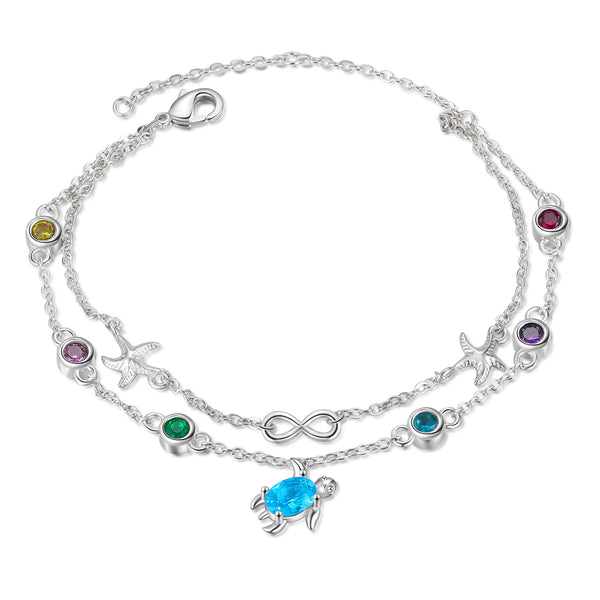 Custom Birthstone Turtle Bracelet