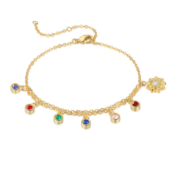 Custom Birthstone Anklet