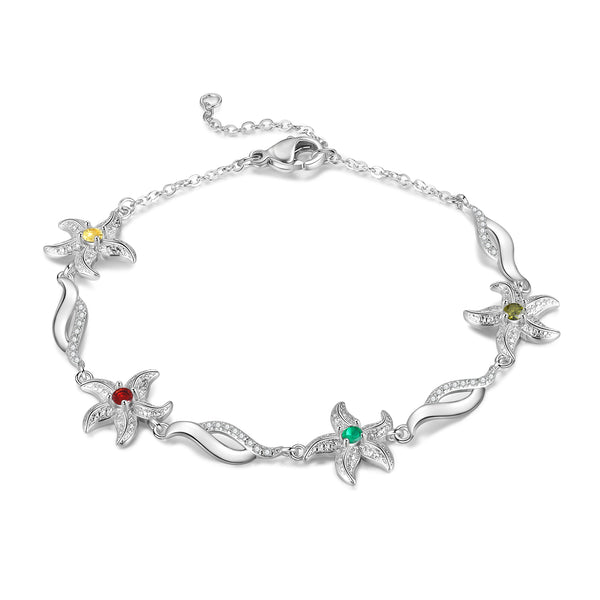 Custom Birthstone Five-Pointed Star Bracelet