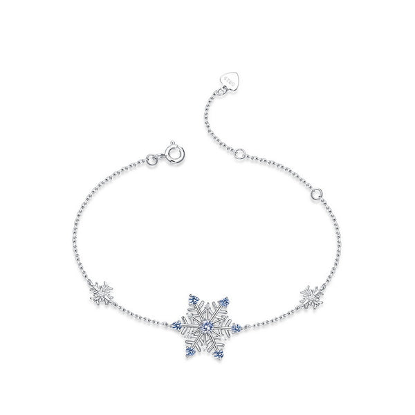 925 Sterling Silver Snowflake Christmas Bracelet