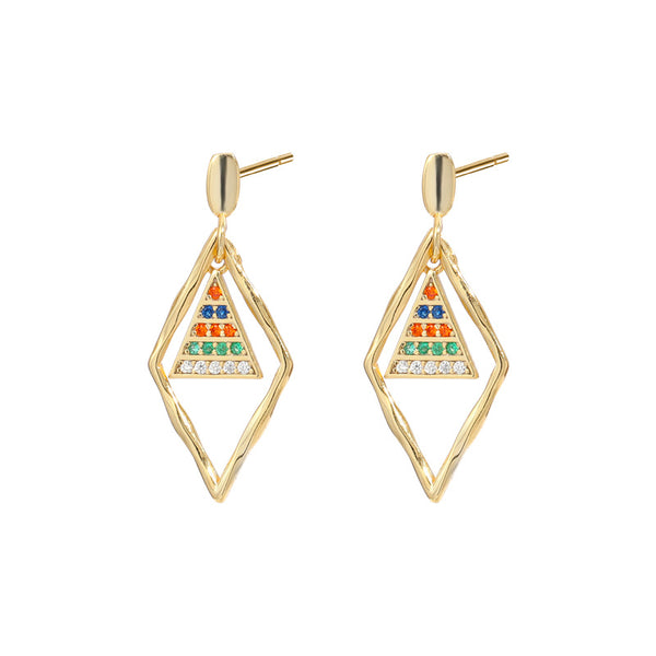 925 Sterling Silver Triangle Earrings