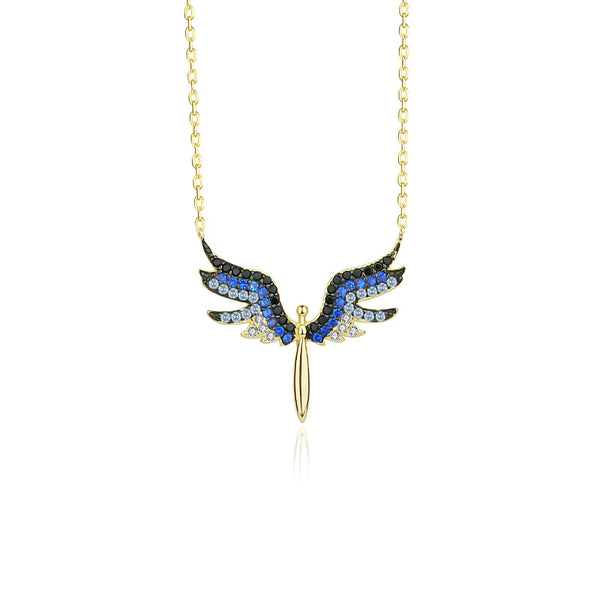 925 Sterling Silver Angel Wings Necklace