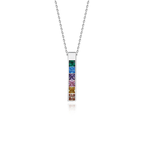 925 Sterling Silver Rainbow Necklace