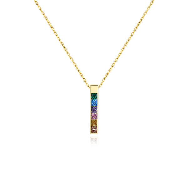 925 Sterling Silver Rainbow Necklace