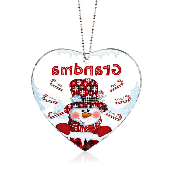 Personalized Heart Family Christmas Ornament with Engraved 2-6 Name