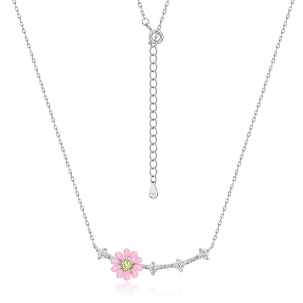 925 Sterling Silver Little Daisy Necklace