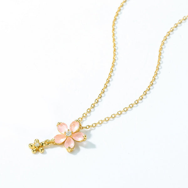 925 Sterling Silver Flower Necklace