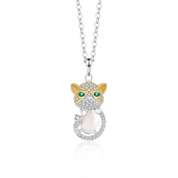 925 Sterling Silver Cat Necklace