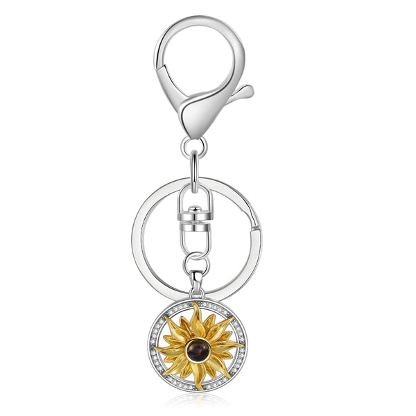 Custom Projection Sunflower Keychain