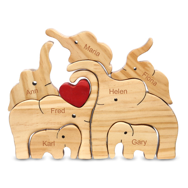 Custom Name Elephant Shape Wooden Ornament