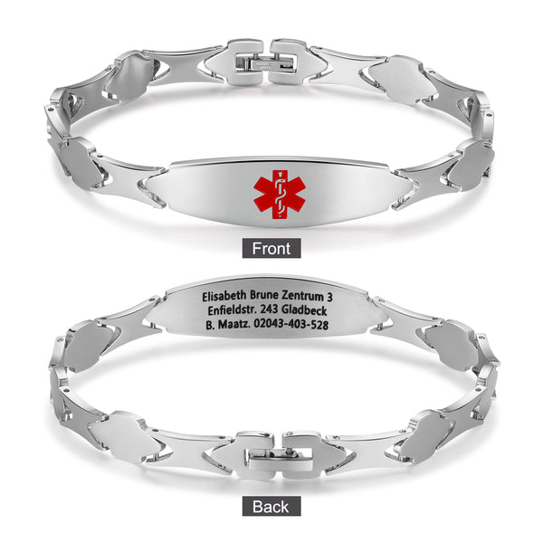 Custom Stainless Steel Medical Women Bracelet