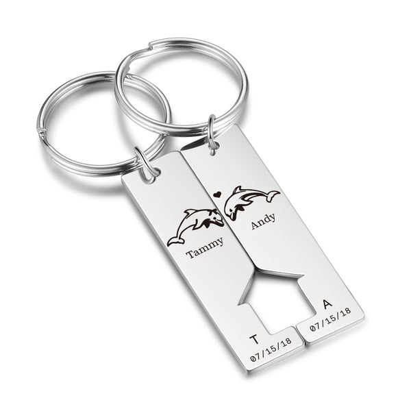 Custom Stainless Steel Dolphin Keychain