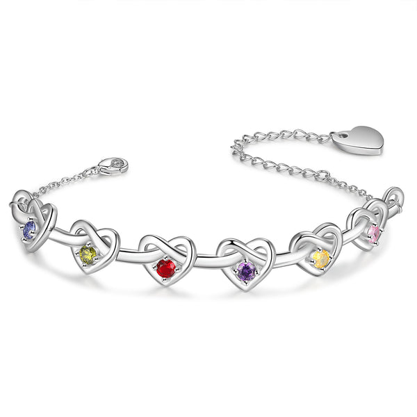 Custom Birthstone Heart Bracelet