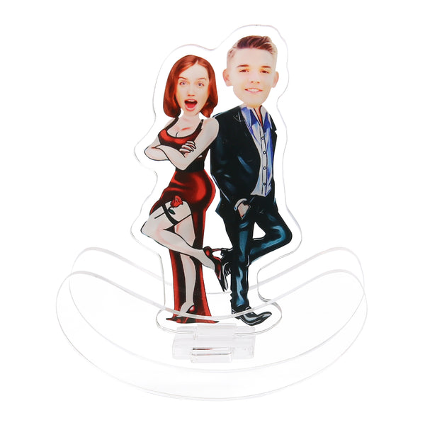 Valentine Day Custom Photo Couple Rocker Ornaments