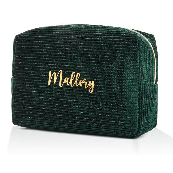 Custom Name Corduroy Cosmetic Bag