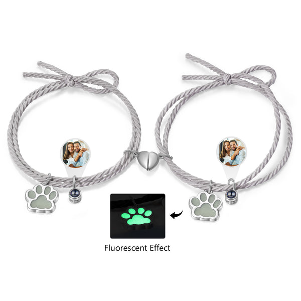 Custom Couple Luminous Projection Woven Bracelet