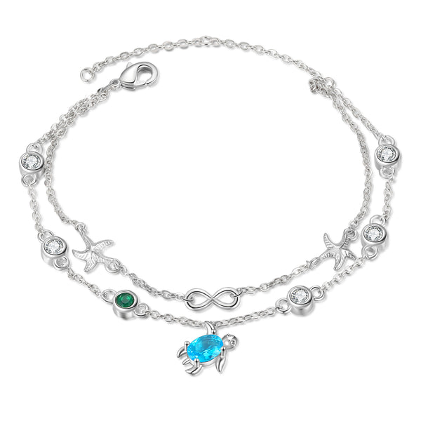 Custom Birthstone Anklet