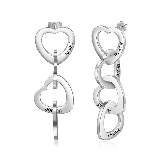 Personalized Stainless Steel Heart Earrings