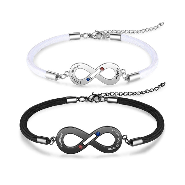 Personalized Infinity Shape Couple Bracelet