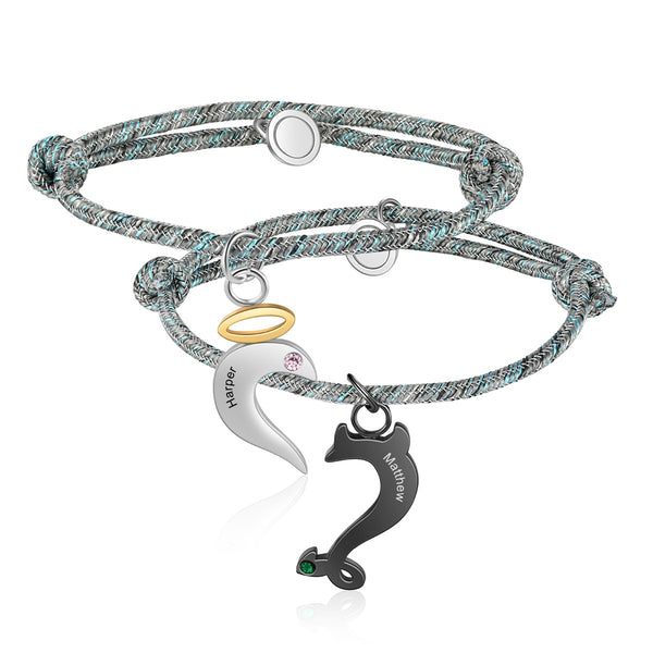 Personalized Stainless Steel Dolphin Bracelet