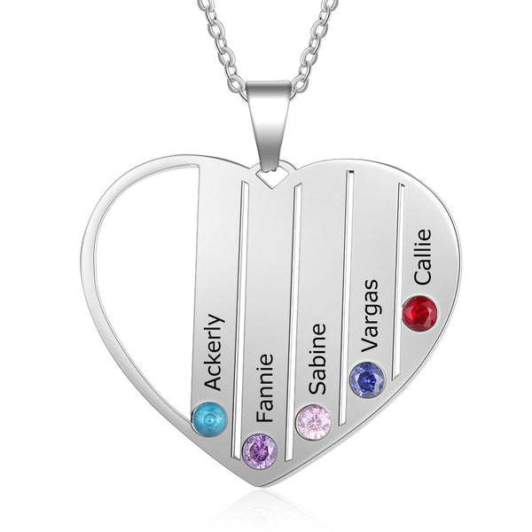 Heart Pendant Birthstone Necklace