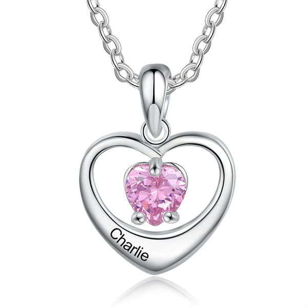 Rhodium Plated Heart Necklace