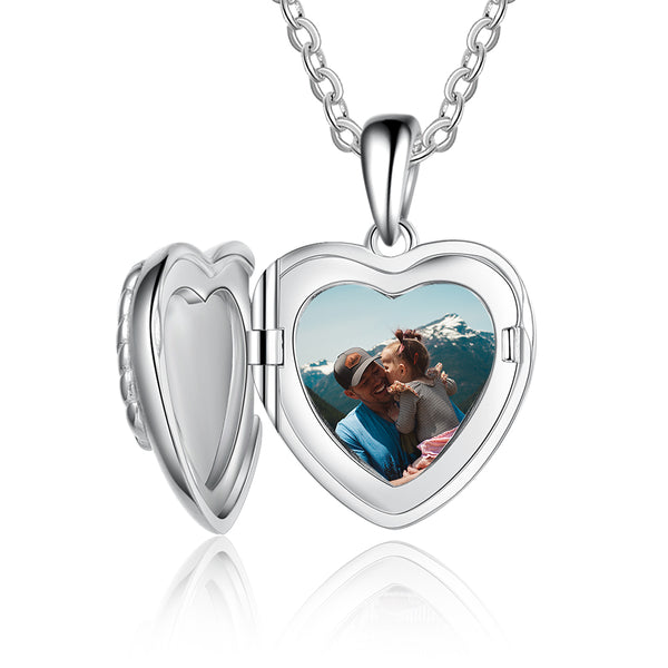 Personalized Rhodium Plated Photo Necklace