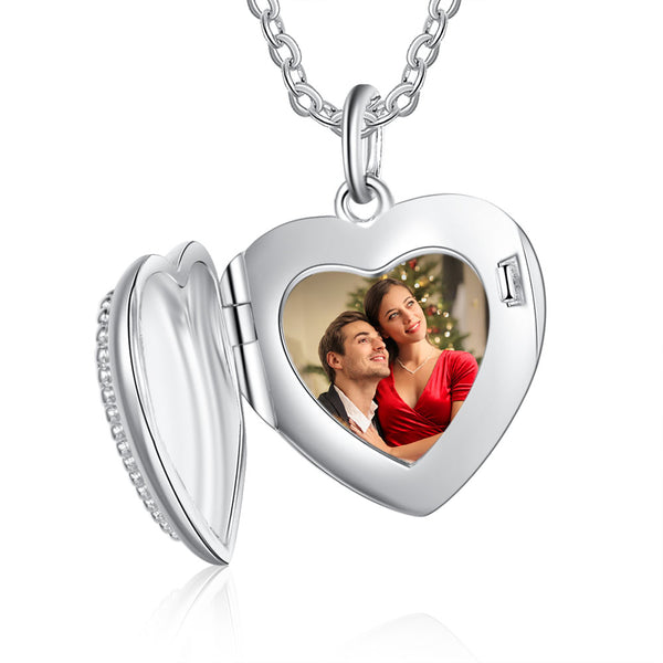 Personalized Photo Heart Shape Pendant Necklace