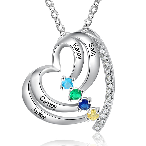 Rhodium Plated Heart Necklace