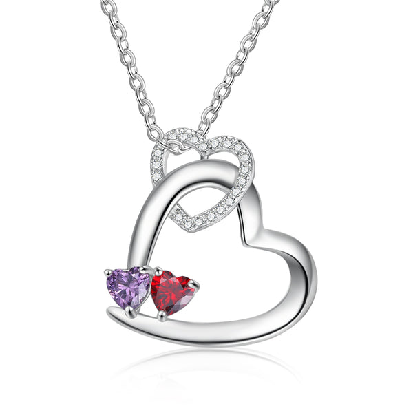 Rhodium Plated Heart Necklace