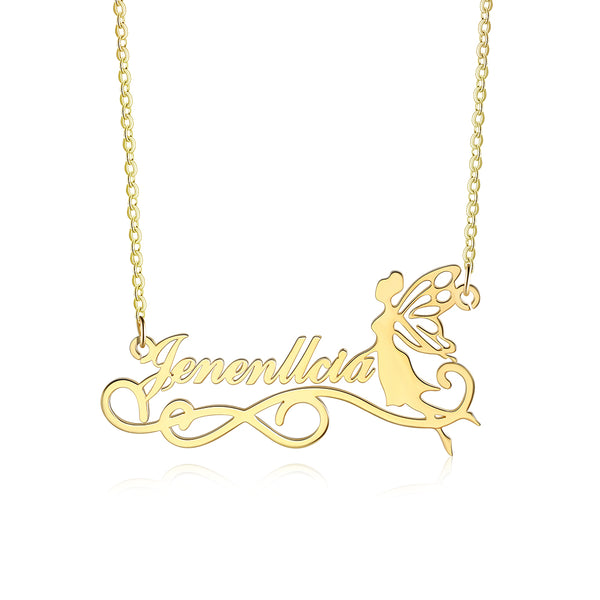 Personalized Butterfly Fairy Name Necklace