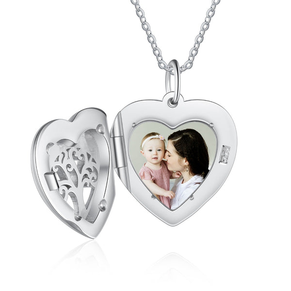 Personalized Rhodium Plated Photo Necklace