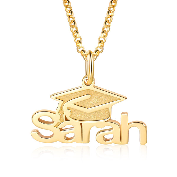 Personalized Rhodium Plated Graduation Season Name Custom Necklace