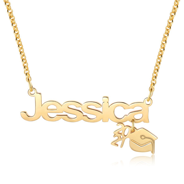 Personalized Rhodium Plated Graduation Season Name Custom Necklace